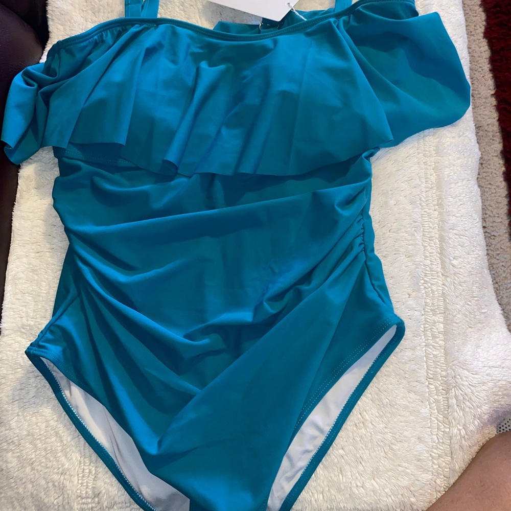 BloomChic Teal One-Piece Swimsuit with Adjustable Straps